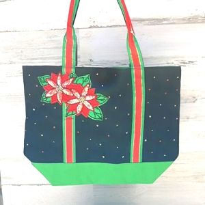 QUACKER FACTORY POINSETTIA TOTE